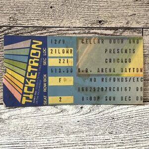 Chicago Concert Ticket Stub December 9, 19?? U.D Arena‎ - 2